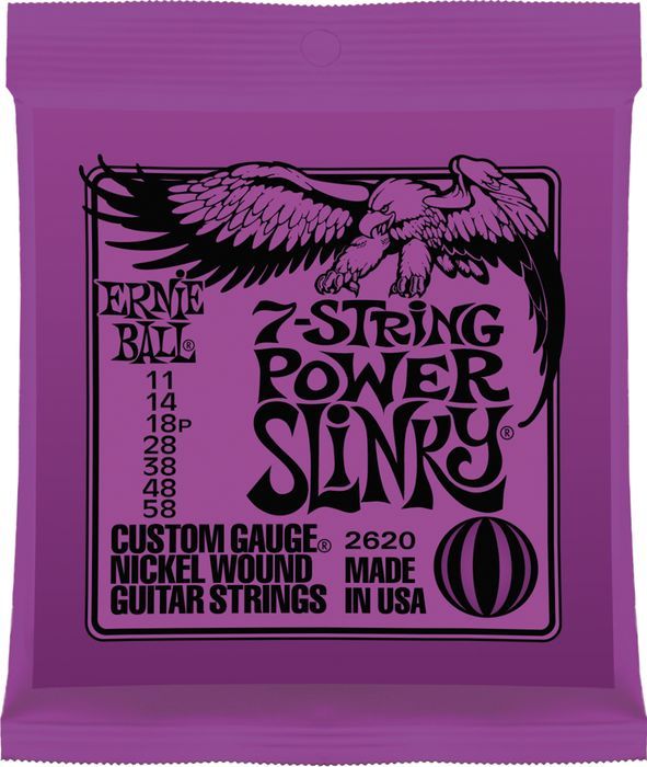 *3 PACKS ERNIE BALL 2620 7-STRING POWER SLINKY ELECTRIC GUITAR STRINGS (3 SETS)*