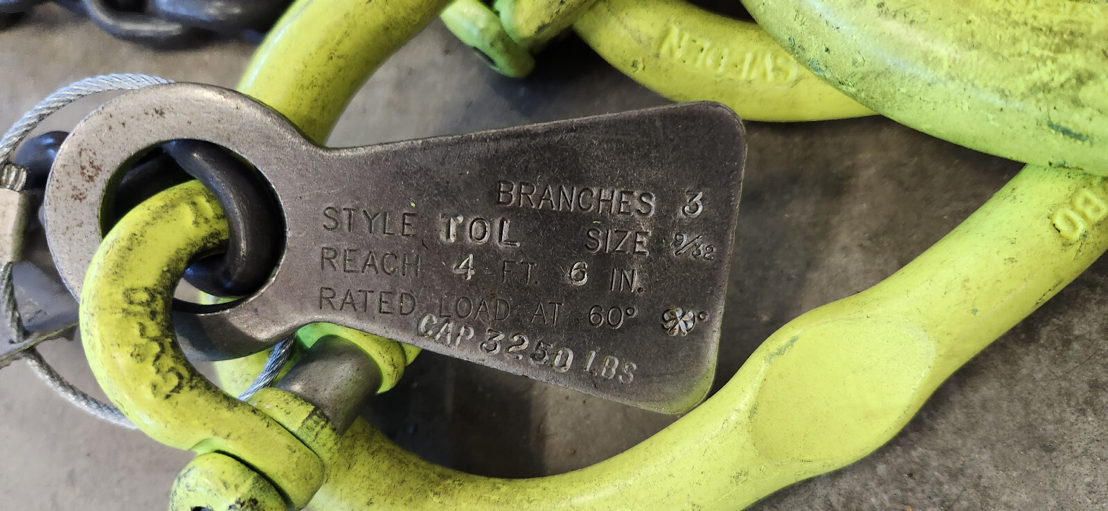 Gunnebo TOL 4'-6" 3-Leg Branch 9/32" 3250Lb Basket Lifting Sling.