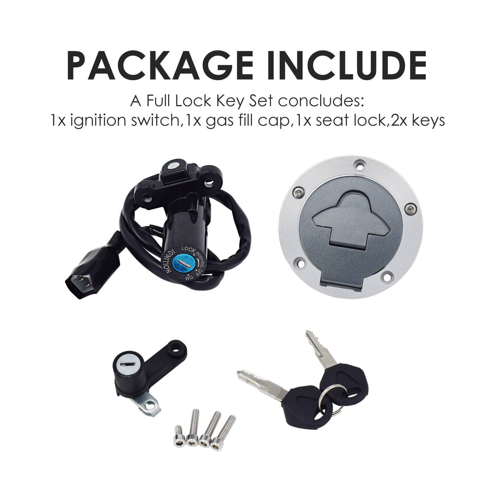 Ignition Switch Lock Gas Cap Key Set For Yamaha YZF-R3 2015-2023 R6 2008-2016