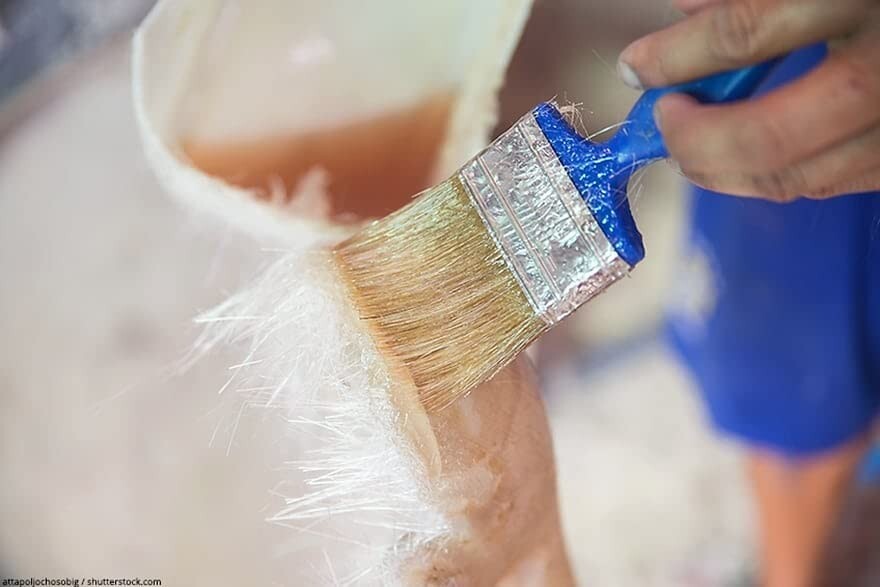 Polyester Resin w/hardener for laminating fiberglass mat,biaxle,cloth (Quart)