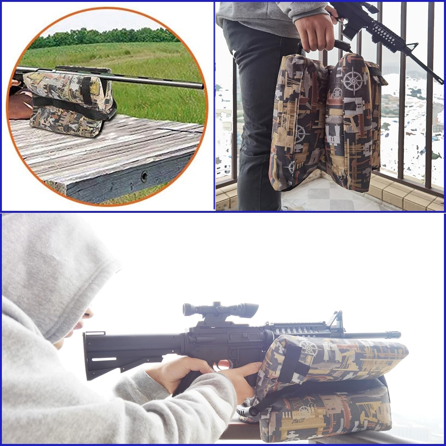 Shooting Rest Bag, Front Shooting Bag for Rifles and Shotguns, Portable Unfilled