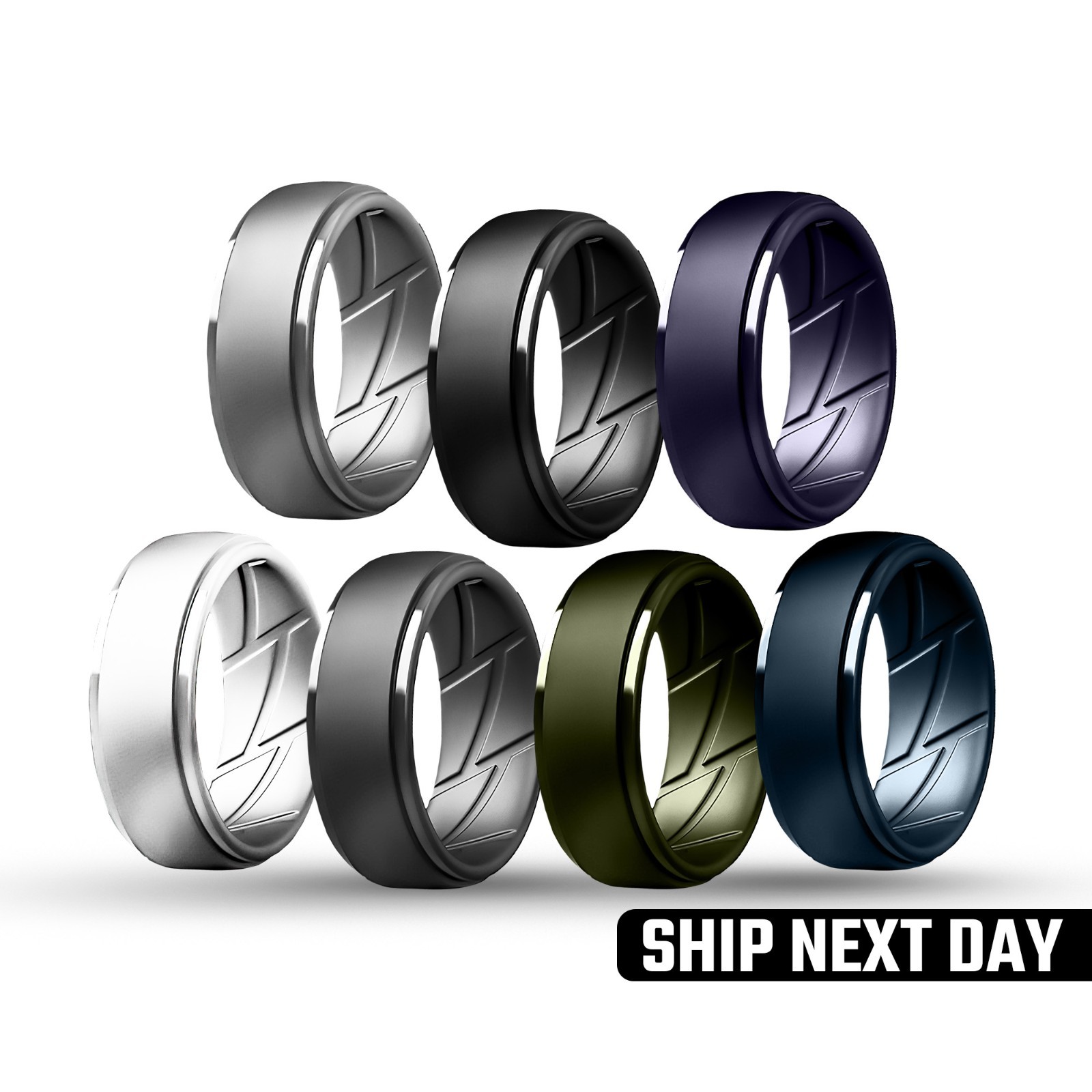 Silicone Rings for Men – 7-Pack Rubber Bands for Gym, Work, Wedding – Multicolor