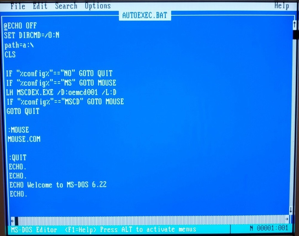 MS-DOS 6.22 Boot Disk - 1.2 MB 5.25" - IBM PC Floppy Diskette Microsoft DOS