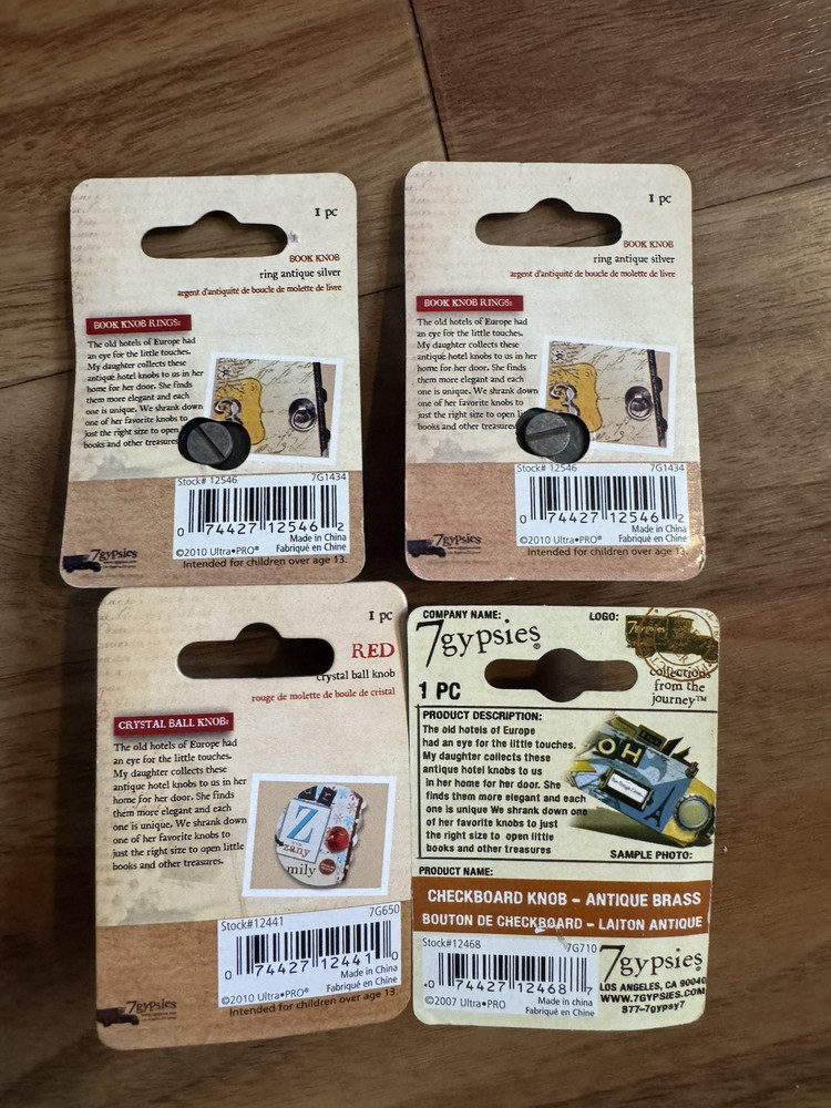 7gypsies Small Antique Knobs, Crafting, 4-PACK NEW