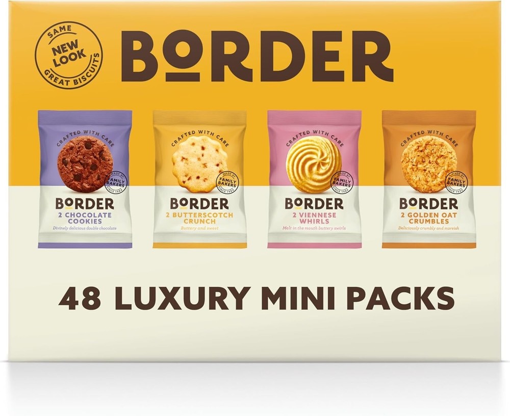 Border Biscuits 48 Luxury Mini 2 Biscuit Packs (4 Varieties)