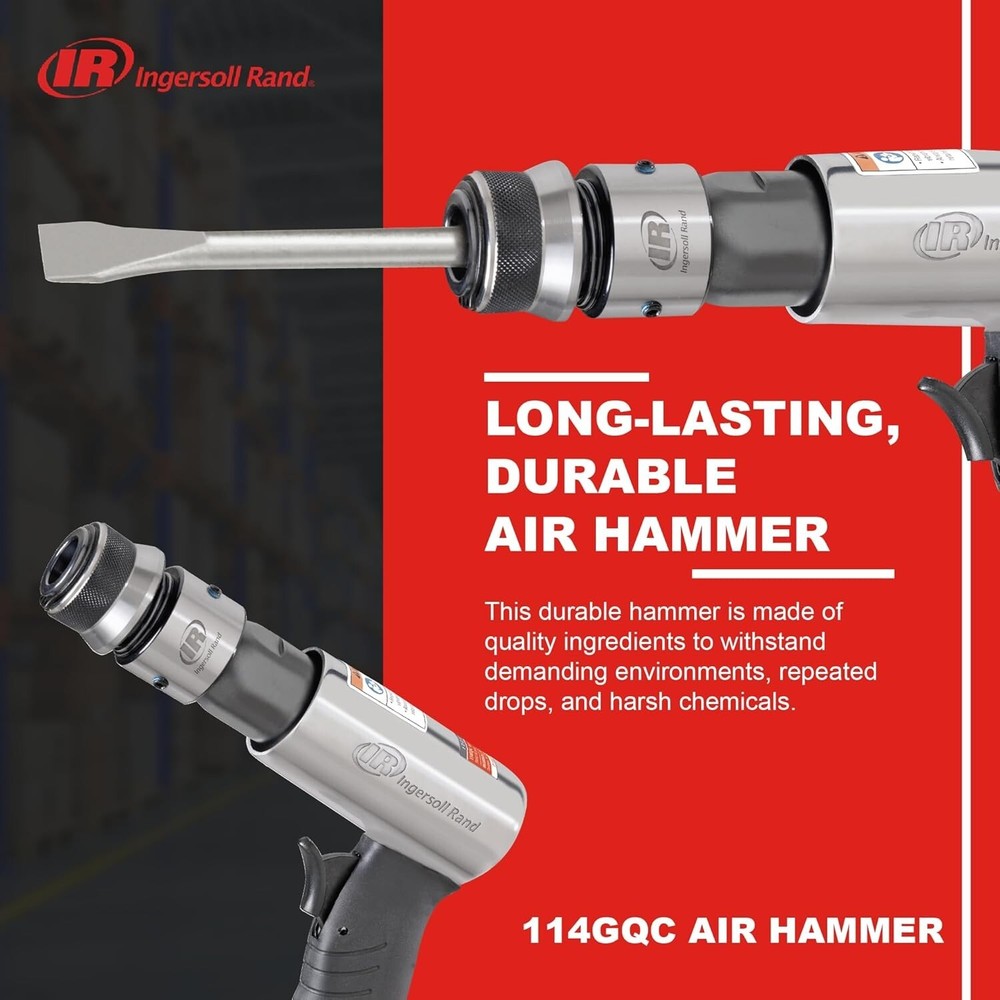 High Performance 114GQC Air Hammer with 3 Chisel Attachments for Precision Work