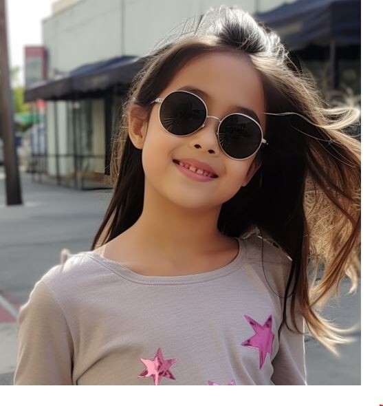 KIDS CHILD SIZE COLORED SMOKE ROUND LENS SUNGLASSES SILVER FRAME HIPPIE TRENDY