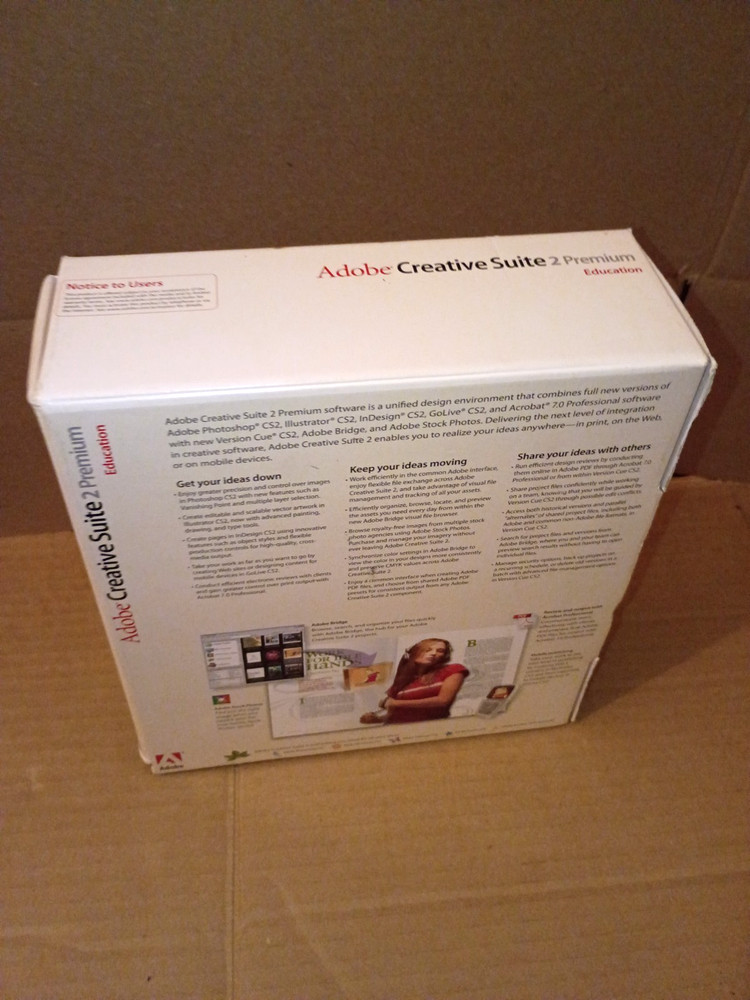 Adobe Creative Suite 2 Premium Education Version Full Version.