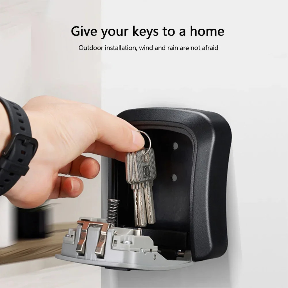 4 Digit Key Safe Lock Box Combination Security Storage Case Organizer Mount wall