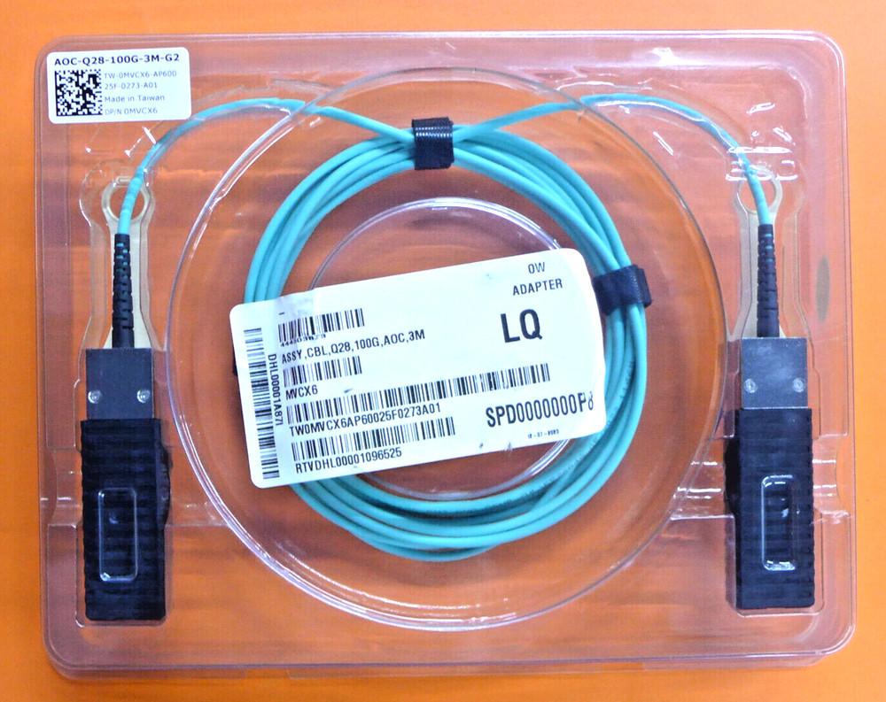 NEW Dell QSFP28 100G Base-AOC Active Optical Cable MVCX6