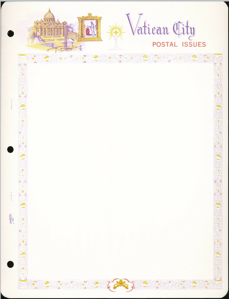 WHITE ACE Vatican City Album Blank Pages - 10 Pages