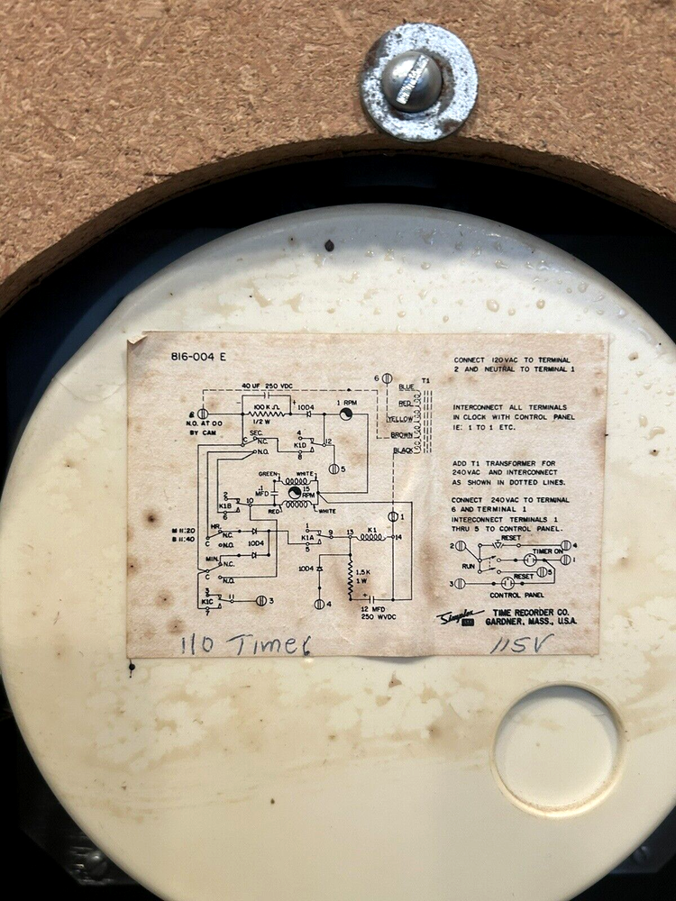 Original Vintage Retro MCM era SIMPLEX Clock Timer & Control Panel Board Sports