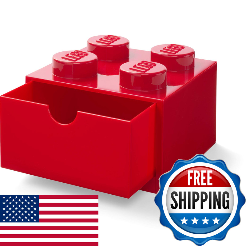 Room Copenhagen Lego Storage Brick 4 Desk Drawer 4-Stud Stackable Tabletop