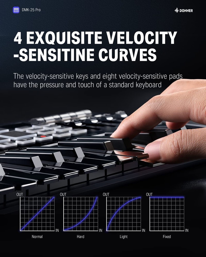 🎹 Donner DMK-25 Pro USB MIDI Keyboard Controller 4 DAW Software 40 Teach Course