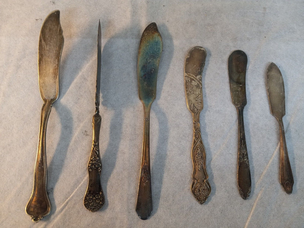 Lot of 6 SILVER PLATE JELLY Serving Knives - Various Brands