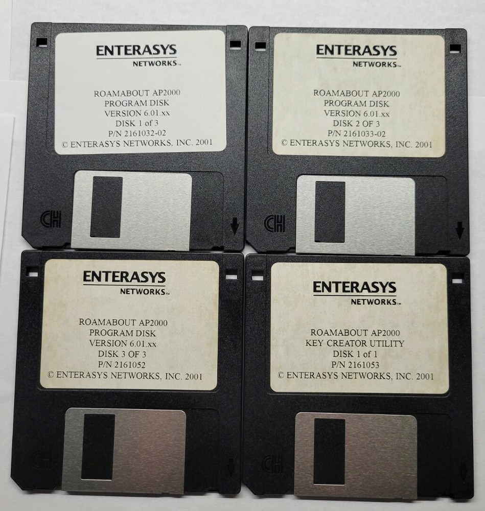 Enterasys RoamAbout AP2000 Program Disk Version 6.01.xx 2001 3.5" Floppy