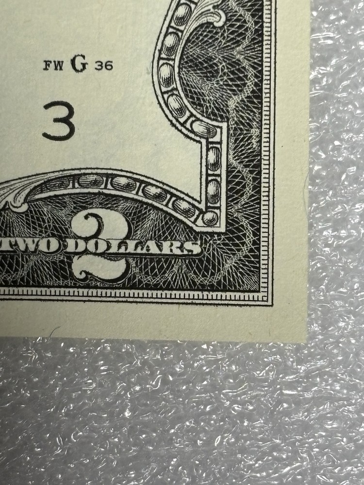 Rare ! Uncirculated 2017A $2 Error Low #’d Note W/stuck Digit Perfect Condition