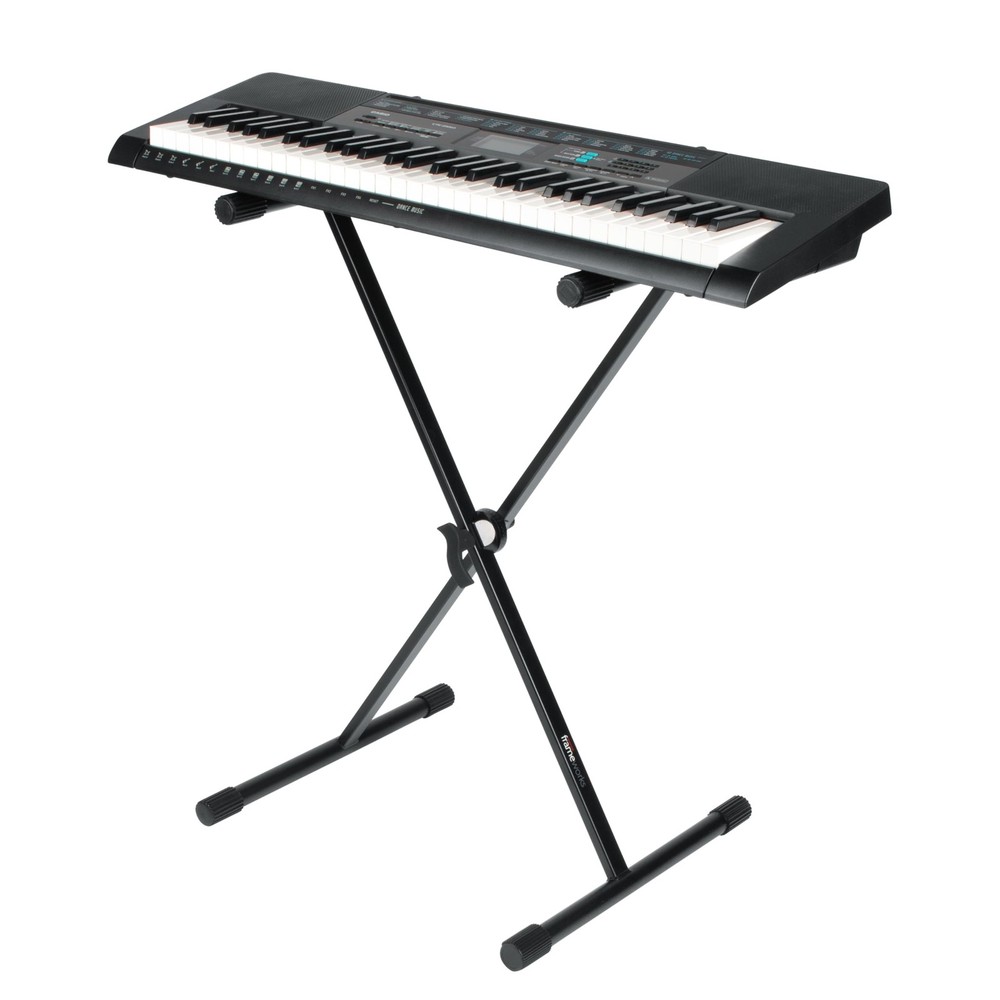 Adjustable Black X Style Keyboard Stand with Rubberized Feet for Stability