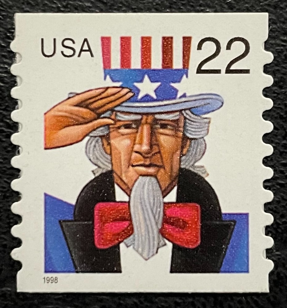 1998 Scott #3263 - 22¢ - UNCLE SAM - Single Coil Stamp - Mint NH