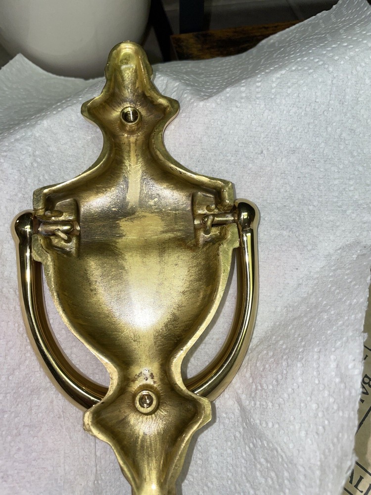 Vintage BALDWIN Polished Solid Bright Brass DOOR KNOCKER Colonial Classic Style