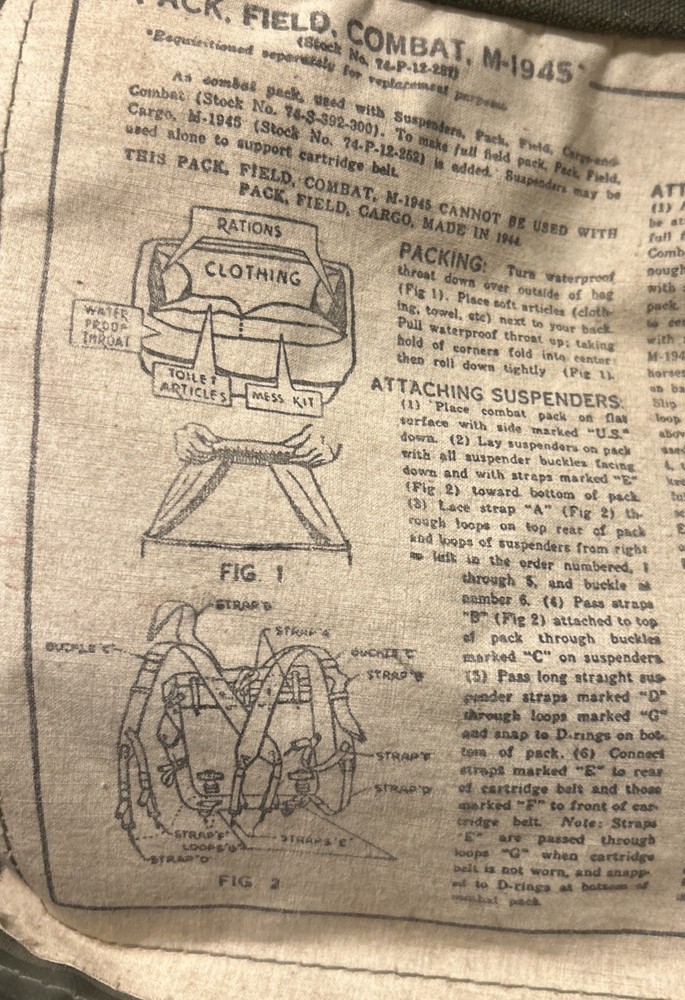 USGI Pack, Field, Combat M-1945