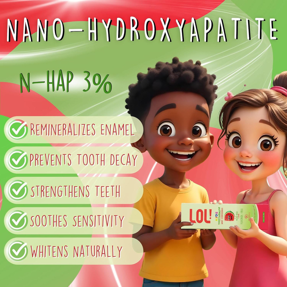 LOL Kids Toothpaste No Fluoride, Nano Hydroxyapatite Toothpaste, Probiotics, ...