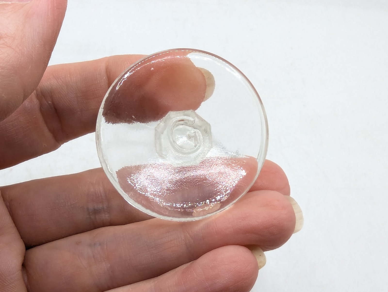 Vintage Glass Optical Eye Wash Cup Clear Glass 8 Panel Pedestal Marked G