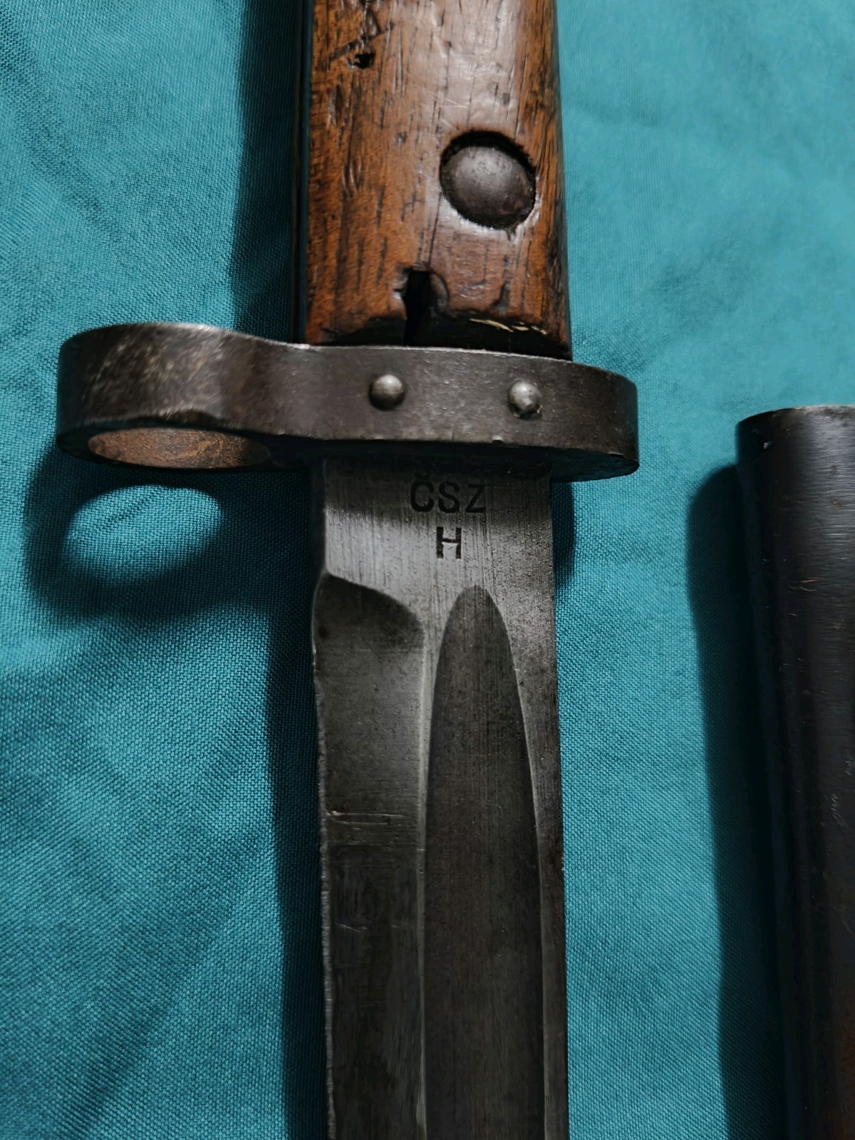 VINTAGE CZECH CZ24 CSZ MAUSER BAYONET AND SCABBARD