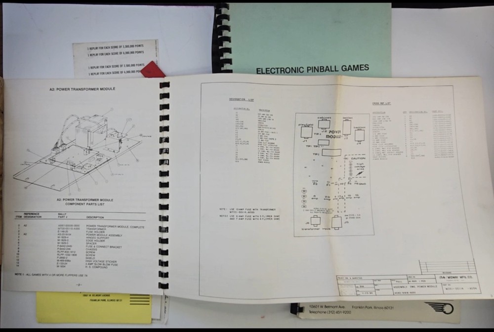 1985 Bally Midway "Cybernaut" Complete Electrical & System Information Manual ..