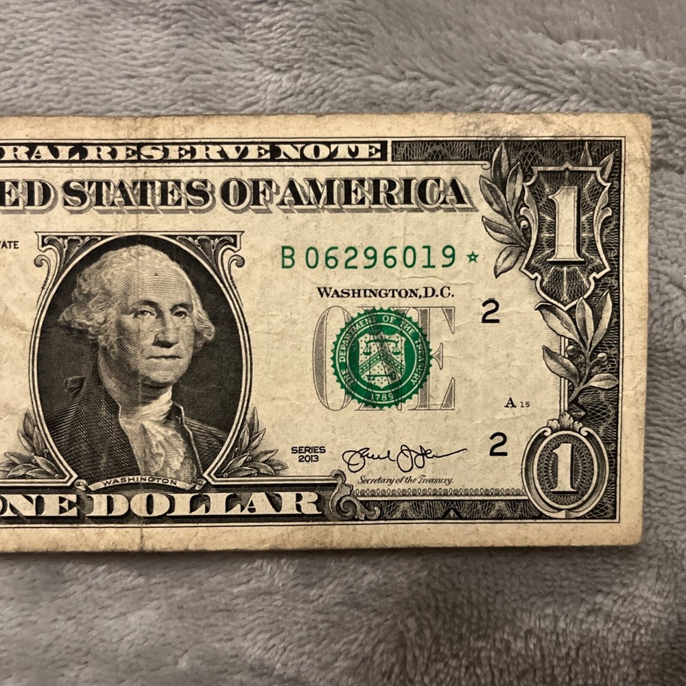 $1 Dollar 2013 Star Note Duplicate Error—DC Printing