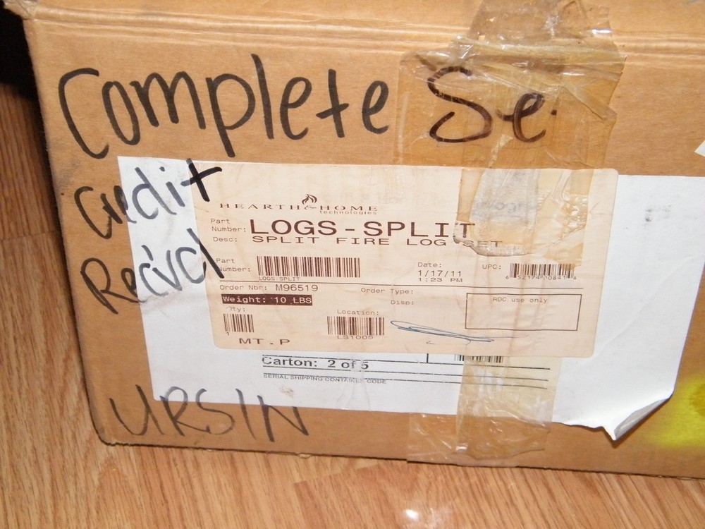 HEARTH AND HOME SPLIT FIRE LOG SET PART NUMBER LOGS- SPLIT NIB