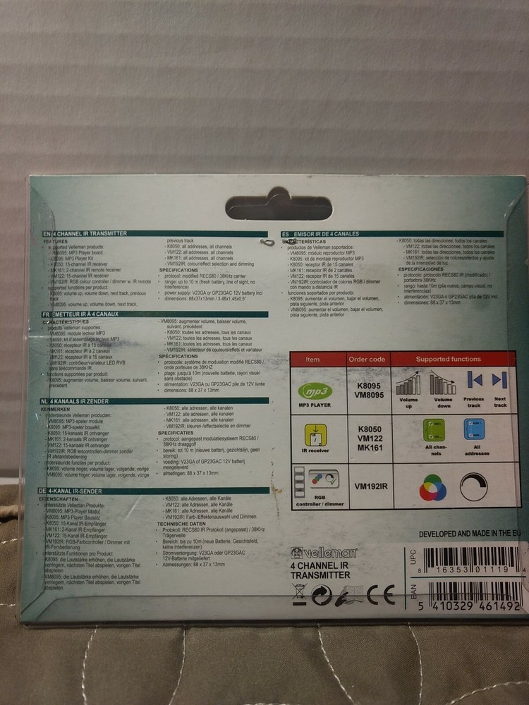 Velleman VM191 4 Channel Ir Transmitter