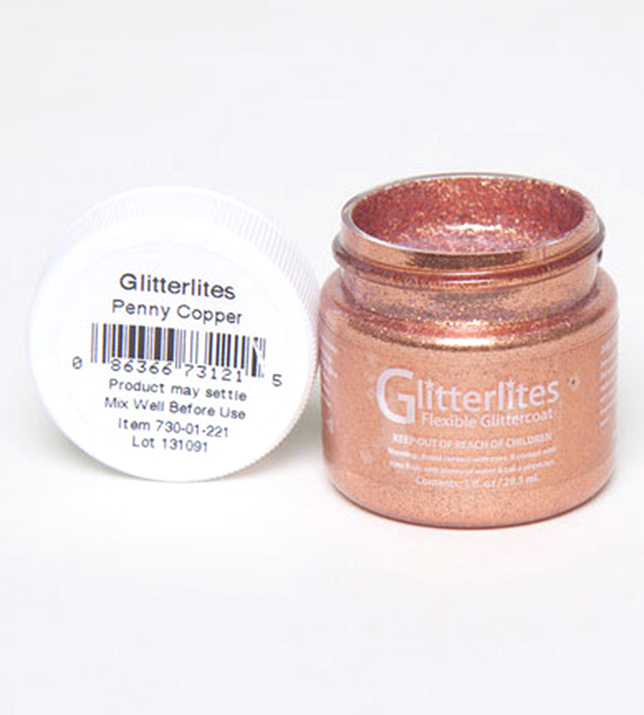 Copper Flexible Glitter Angelus Shoe Paint for leather & Synthetic SPARKLE