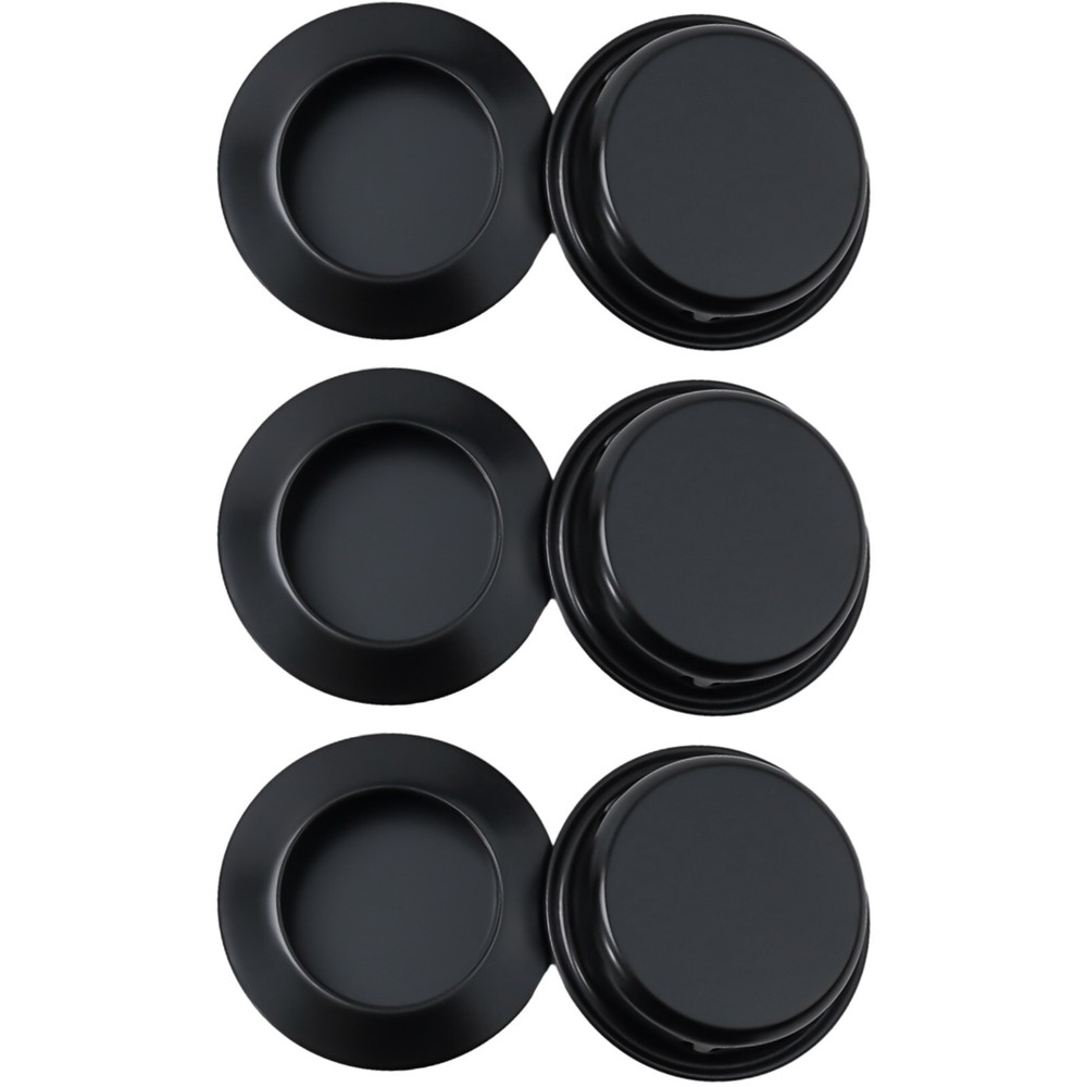 Round Pull Handles 6Pcs Flush Mount Bathroom Kitchen Cabinet Cupboard Set