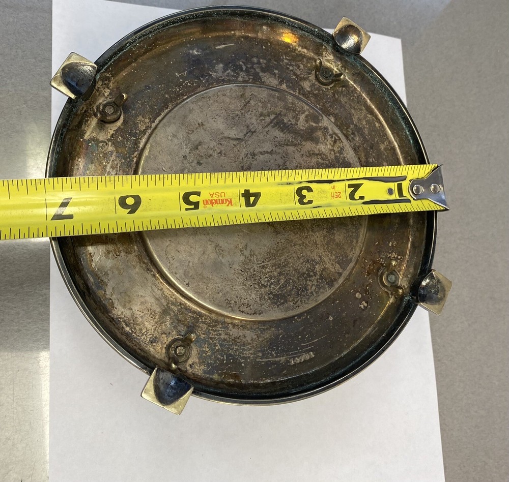 Vintage Ornate Silver plate Display Dome Base ? Statue Wine Holder?