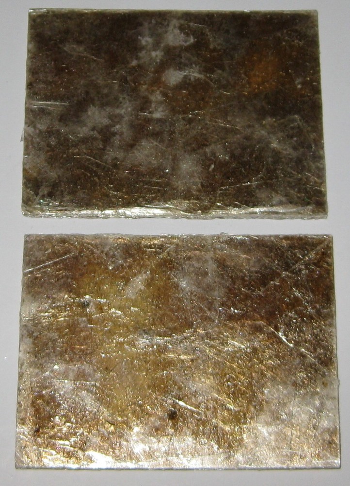 2 X Mica Sheet - 2.25” x 1.77” - Rigid w/ Multiple Separable Layers - 0.035" Thk