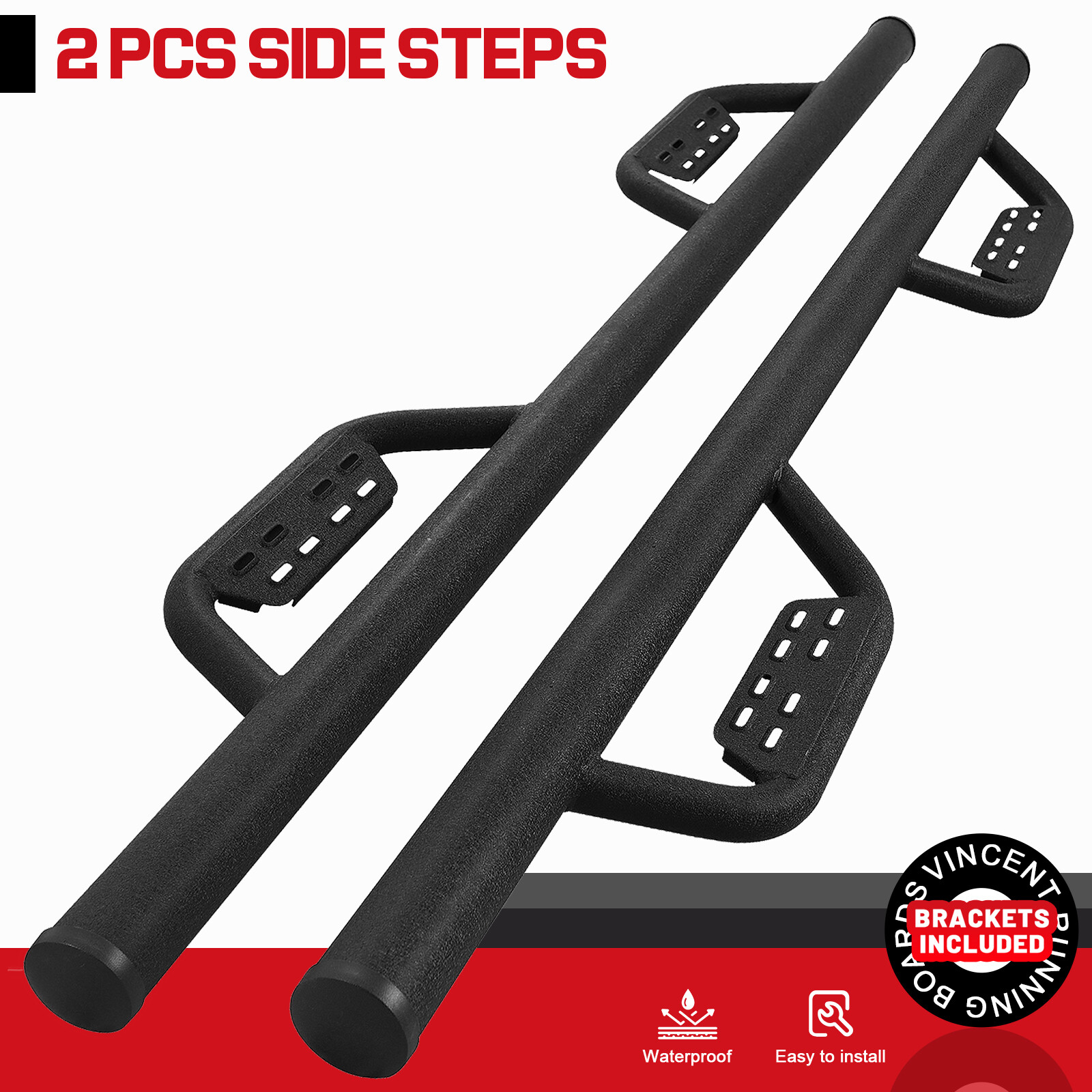 Fit 99-16 FORD F250 Superduty Super Cab Nerf Bar Running Board Side Step BLK BOC