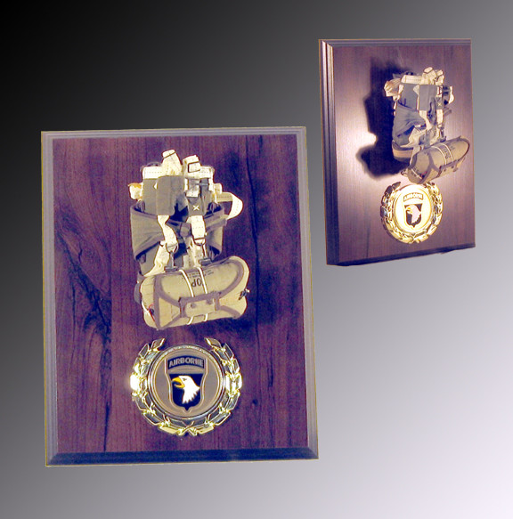 Miniature parchute on plaque base