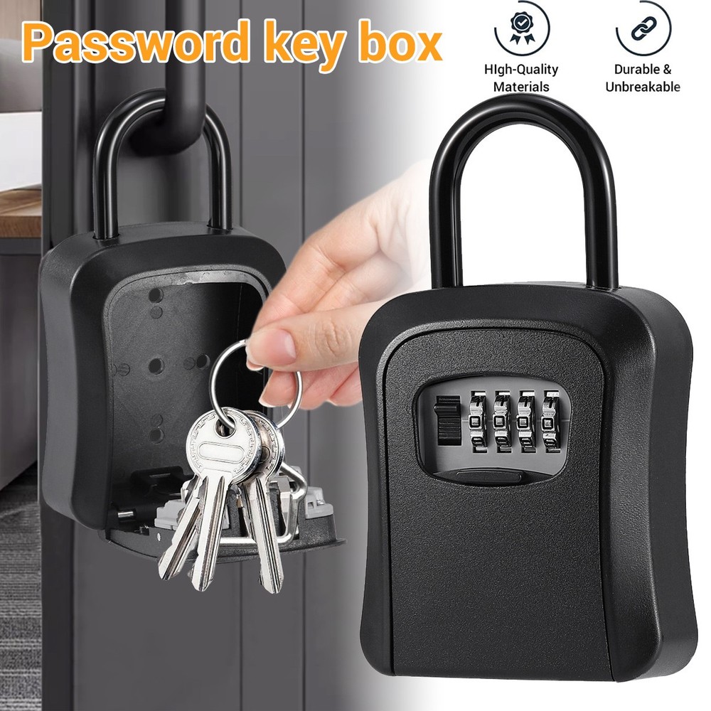 Key Safe 4-Digit Combination Lock Box Wall Mount Storage Safe Security Outdoor