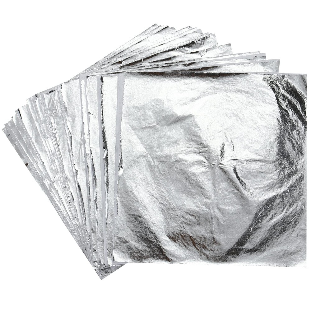 Imitation Leaf for Gilding Crafting, Silver Sheets silver