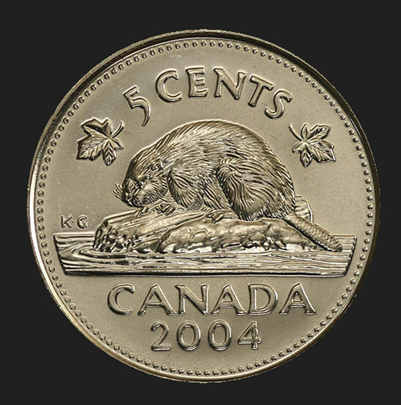 2004P Canada 5 Cent  uncirculated coins from roll