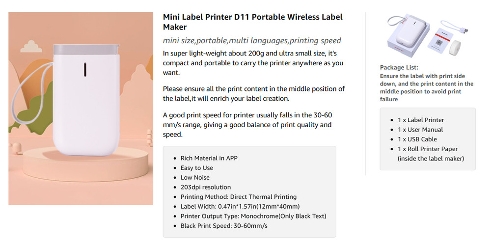 NIIMBOT D11 Label Maker Machine Label Printer Portable Special Edition