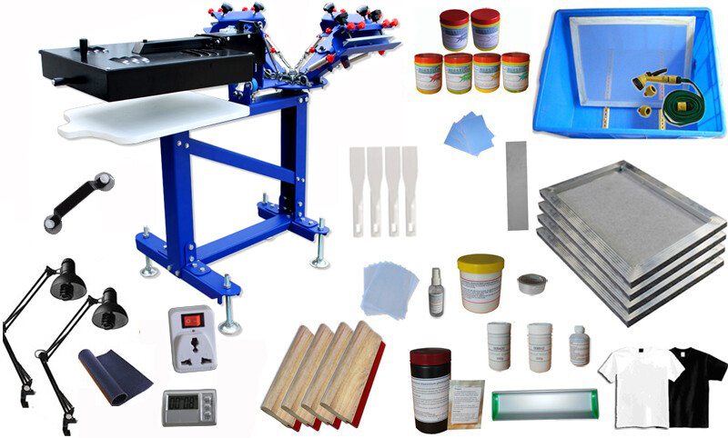 Silk Screen Printing Kit Vertical Printer Press Machine with Hobby Tools Supply