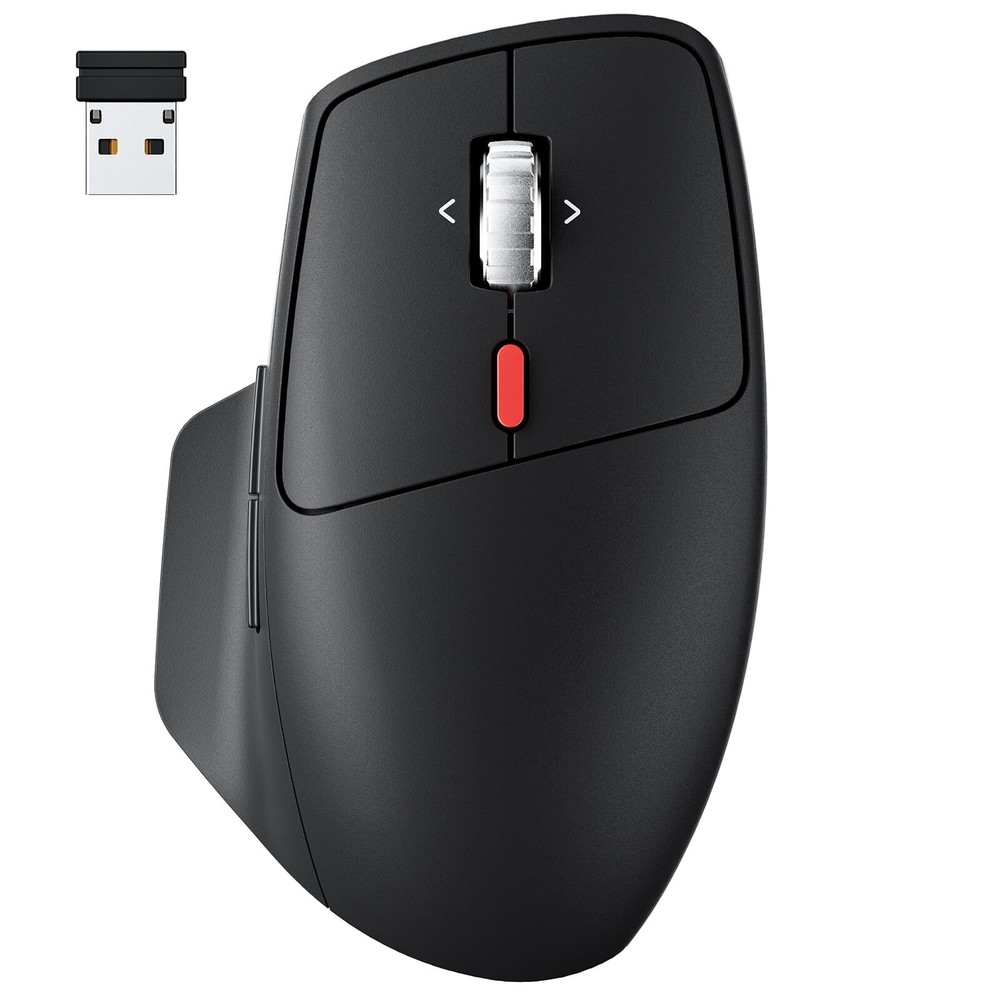 Bluetooth Mouse Ergonomic Wireless Mouse, 2-in-1(BT 5.0+2.4Ghz) Computer Mouse