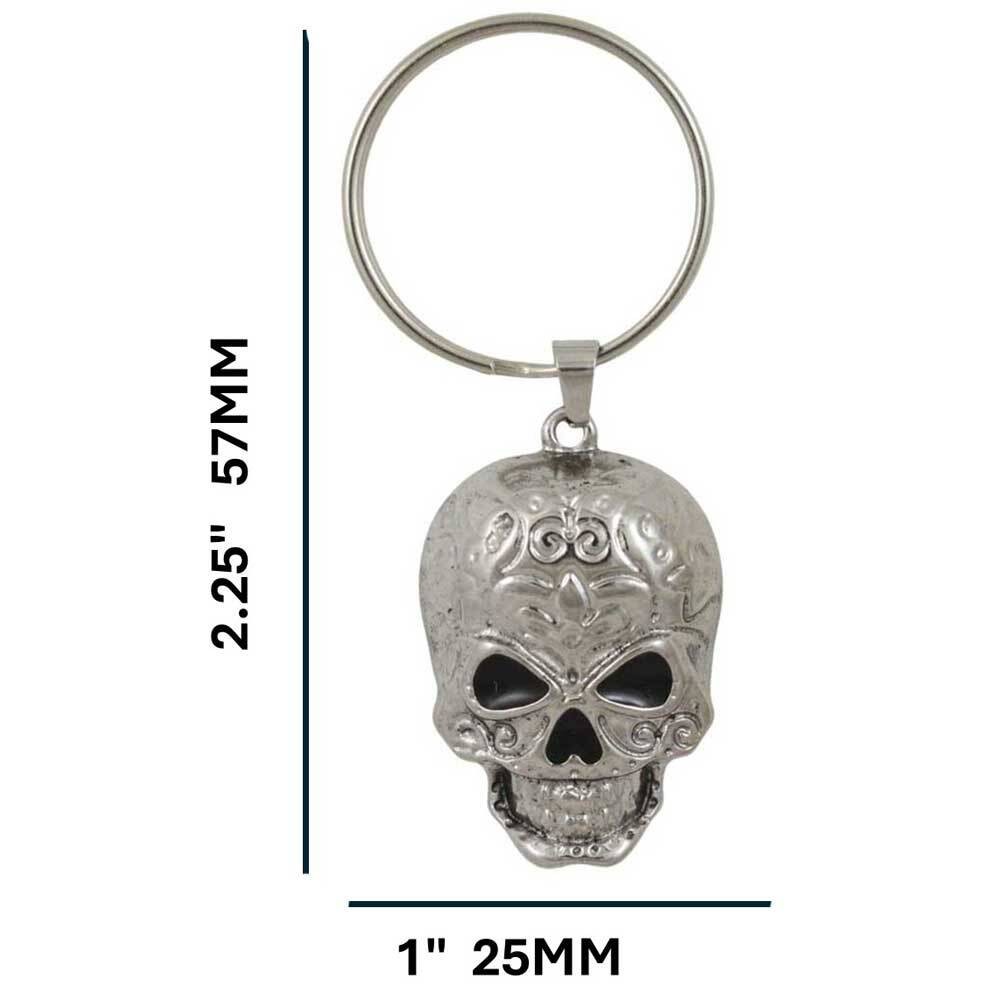 Patterned Antique Skull Keychain - PF501KC