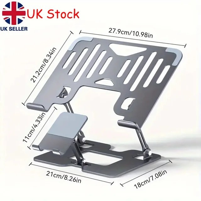 Adjustable Foldable Laptop Stand Aluminum Notebook Riser Computer Holder Desk