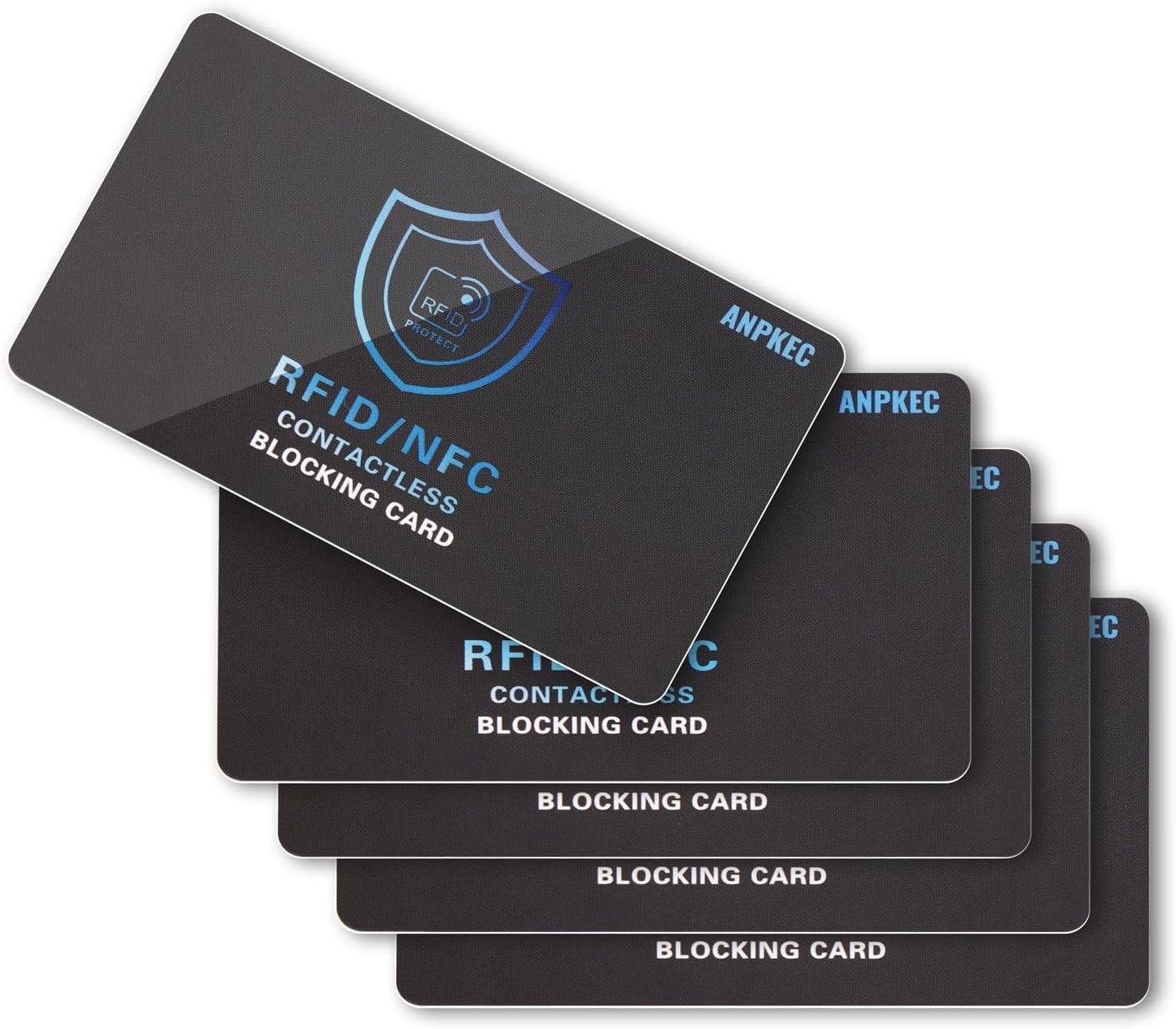 5 Pack RFID Blocking Card – Protects Entire Wallet, NFC Debit & Credit Cards New