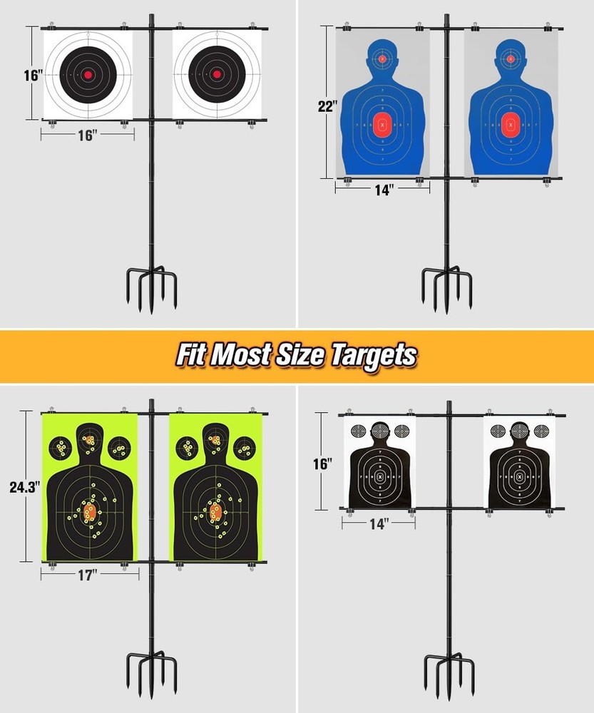 Ardier Adjustable Shooting Target Stand with 5-Prong Base, Large, Black