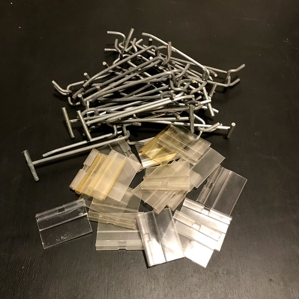 4" Flip Scan Peg Hooks w/Label Holder Pegboard (60 Pack)