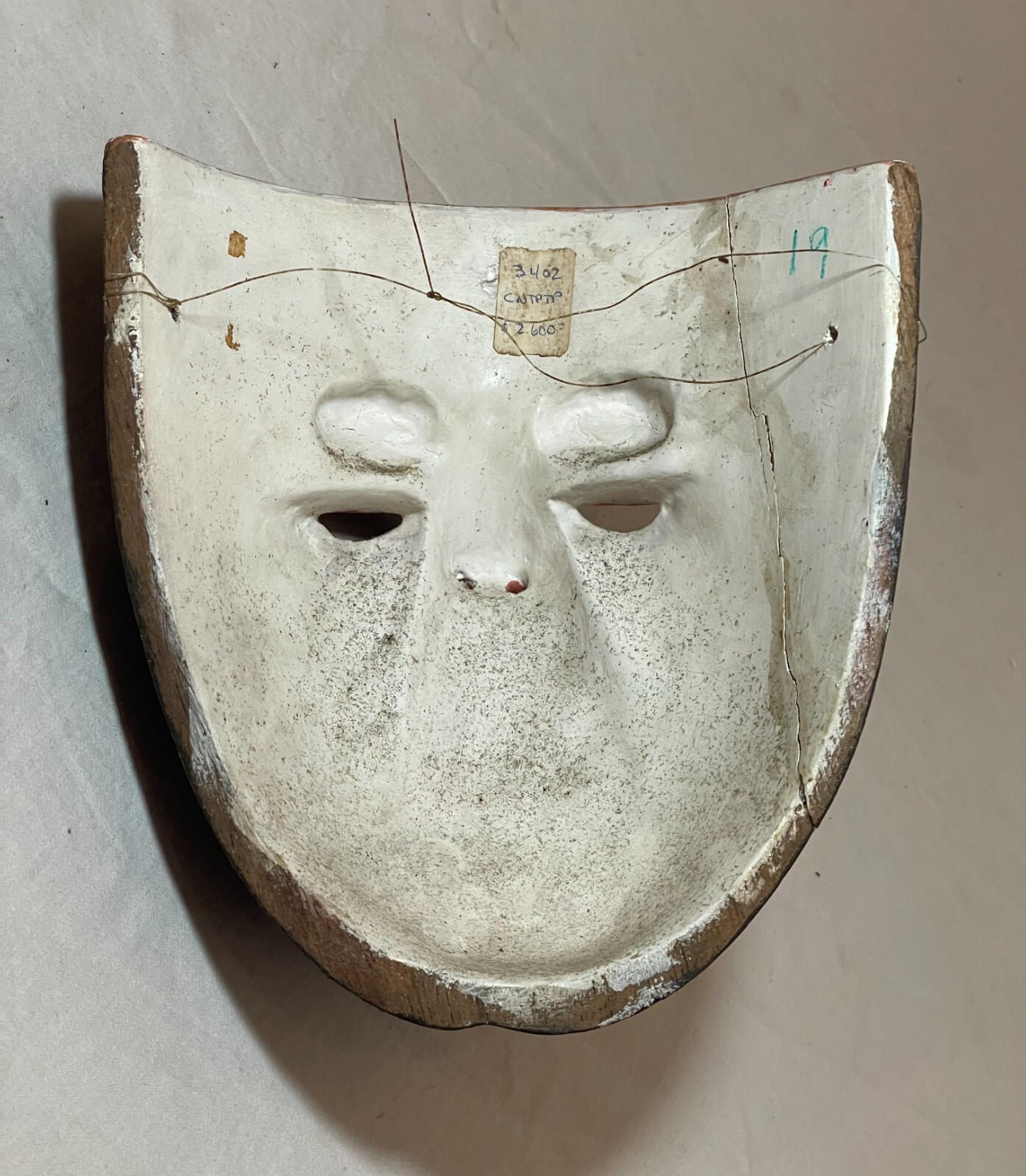 VINTAGE PARACHICOS MASK HAND CARVED WOOD MEXICAN FOLK ART CHIAPAS GLASS EYE